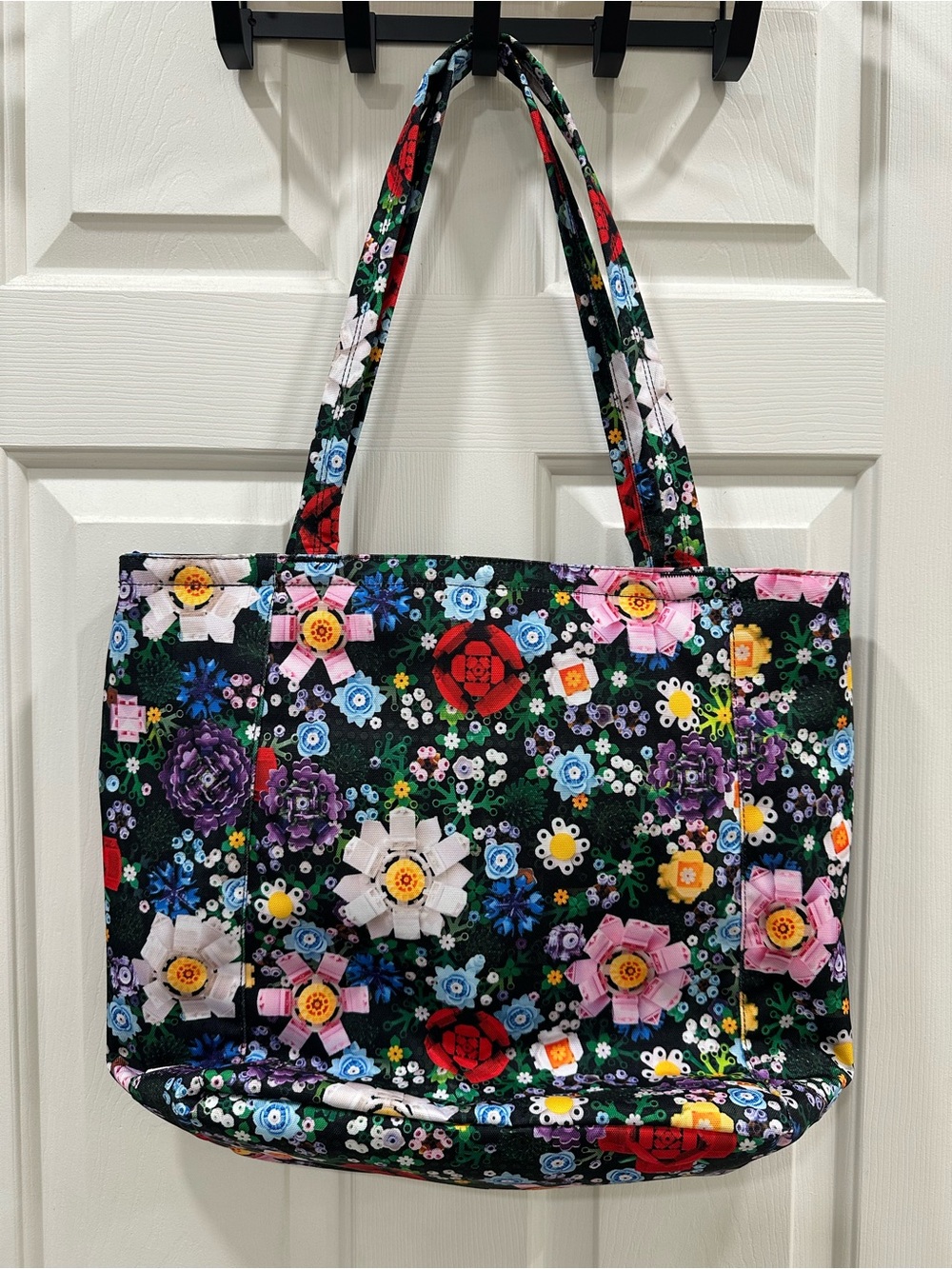 Herschel Supply Company Black Lego Floral Multicolor Tote - Picture 5 of 6